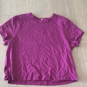 Lululemon Athletica Pink Purple Crop Tee Relaxed Fit